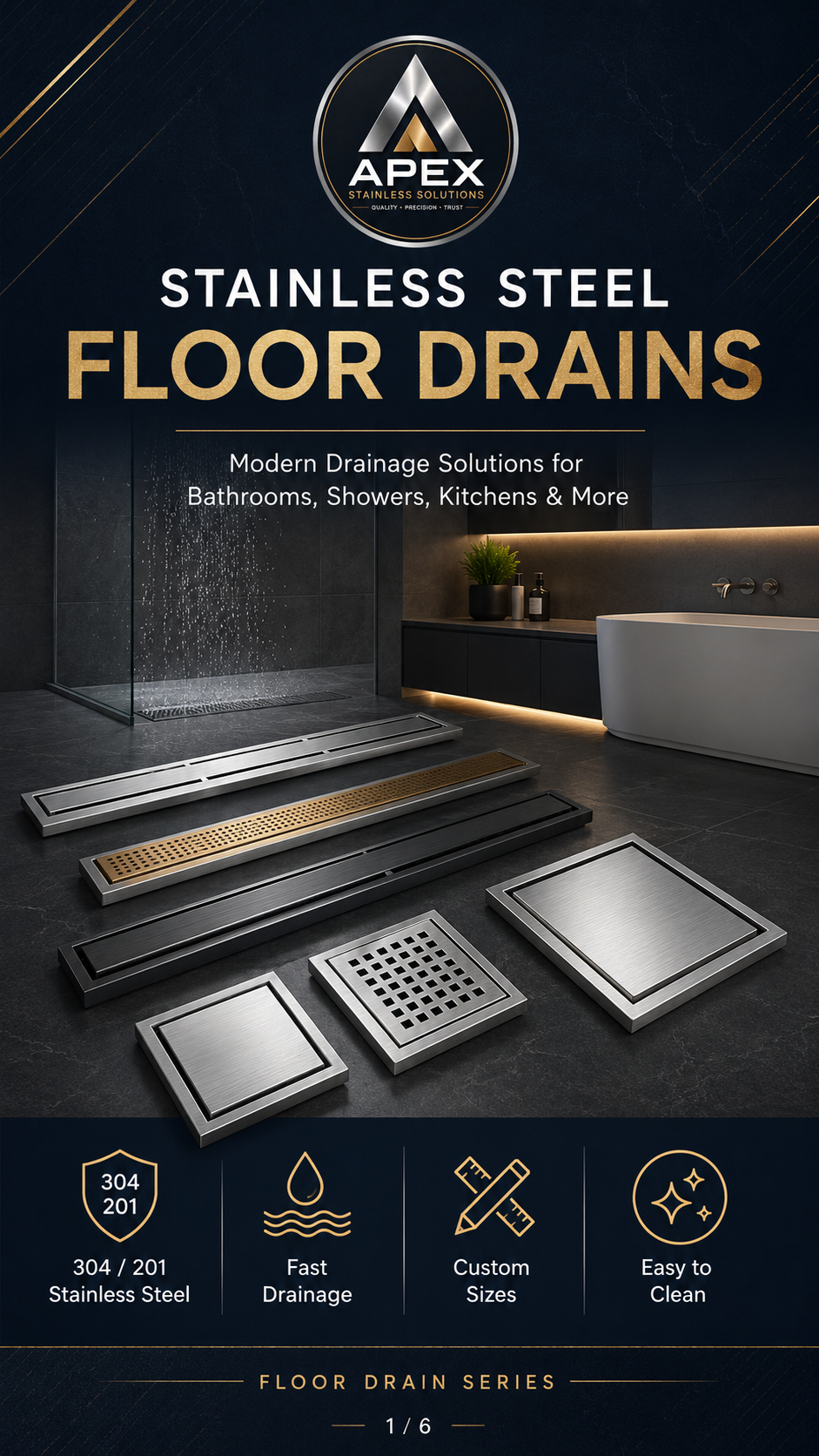 Premium Stainless Steel Floor Drains