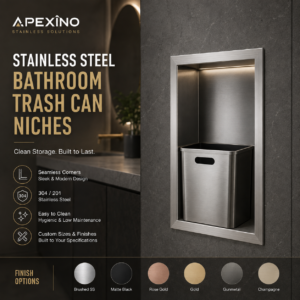 Stainless steel bathroom trash can