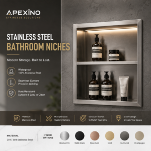 Stainless steel bathroom niche