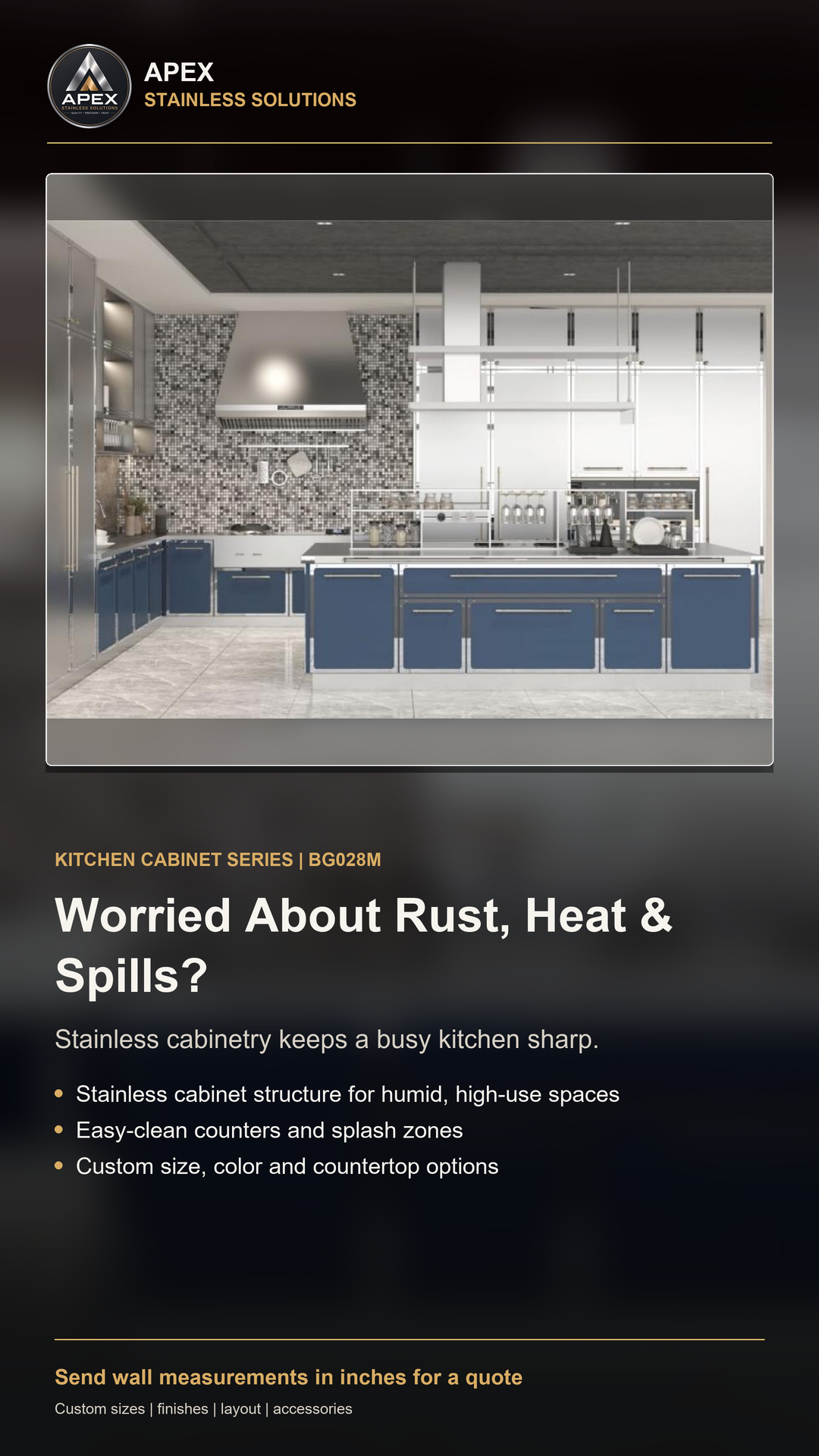 Stainless steel kitchen cabinet