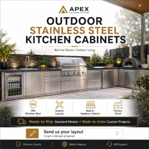 Outdoor stainless steel kitchen cabinet