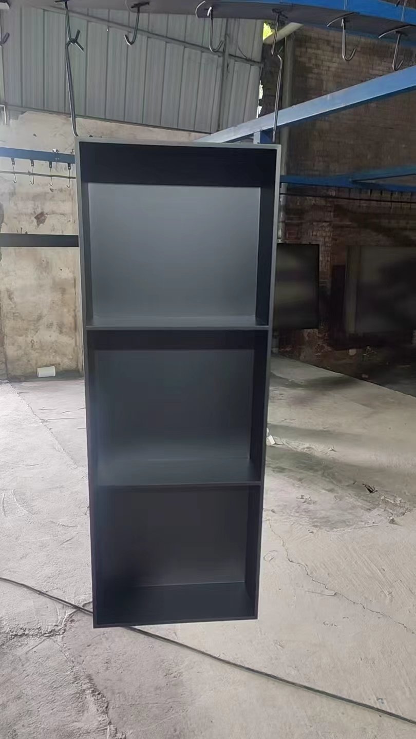 Three-Piece Custom Shower Niche Sample: Size-Matched Matte Black Set